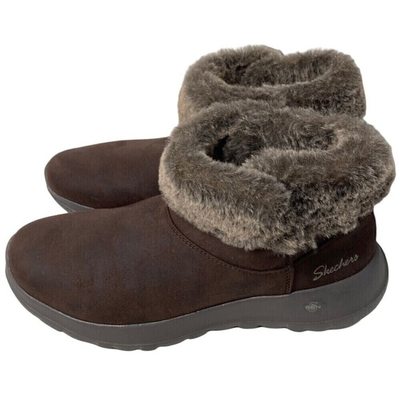 Sketchers Go Walk Joy Women's Size 6 Air Cooled Goga Mat Ankle Boots Brown - Picture 1 of 10